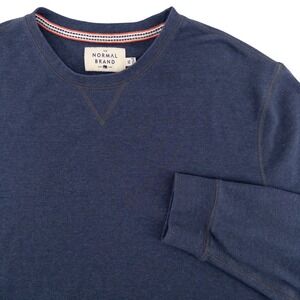 The Normal Brand Mens XL Puremeso Crewneck Pullover Sweatshirt Blue Gorpcore